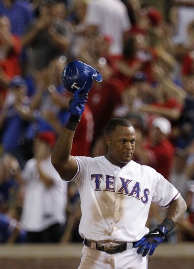 Rangers’ Adrian Beltre hit for the cycle for the second time in his career Friday night. (Associated Press)