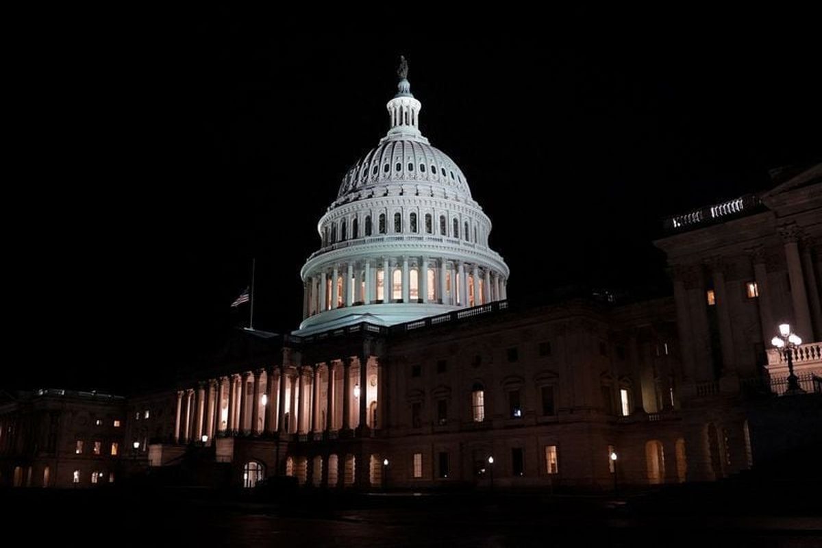 The U.S. Capitol building is illuminated the night the Senate passed a short-term government funding bill, more than a month into the longest U.S. government shutdown, on Capitol Hill in Washington, D.C., Nov. 10.   (Reuters )
