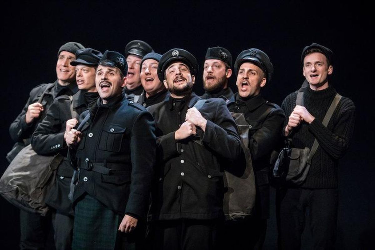 The cast of Theater Latté Da’s production of “All Is Calm: The Christmas Truce of 1914.” (Dan Norman / Dan Norman Photography)