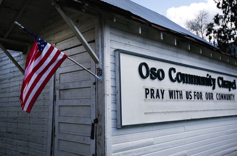 The Oso Community Church displays a sign reading 