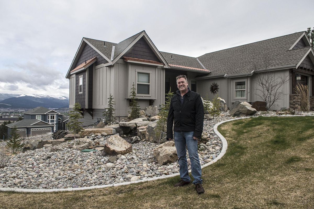 Custom-home builder Todd Sullivan stands near one of his company’s homes on Del Rey Drive on Monday, April 16, 2018. (KATHY PLONKA/THE SPOKESMAN-REVIEW)