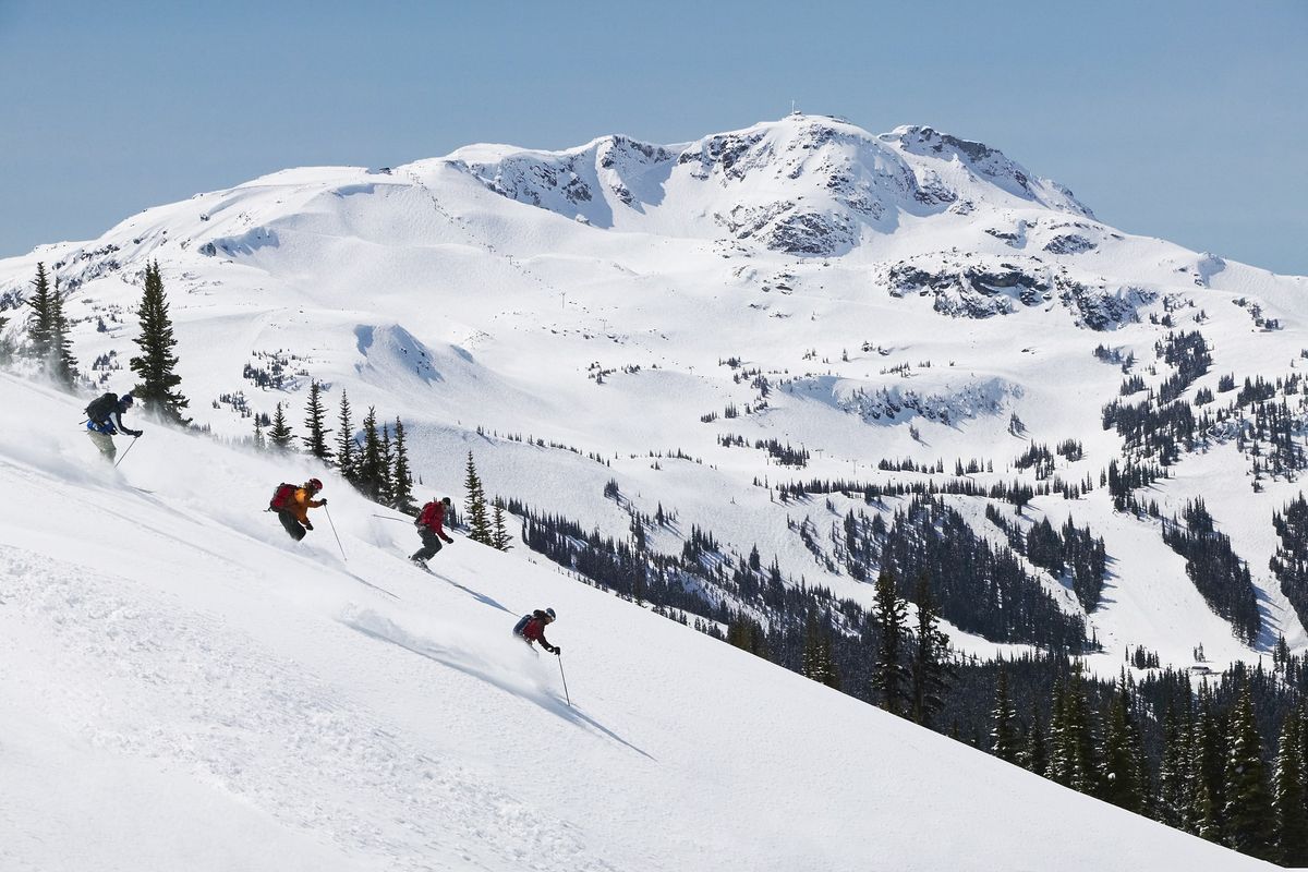 Backcountry skiers take on Blackcomb Mountain. (Associated Press)