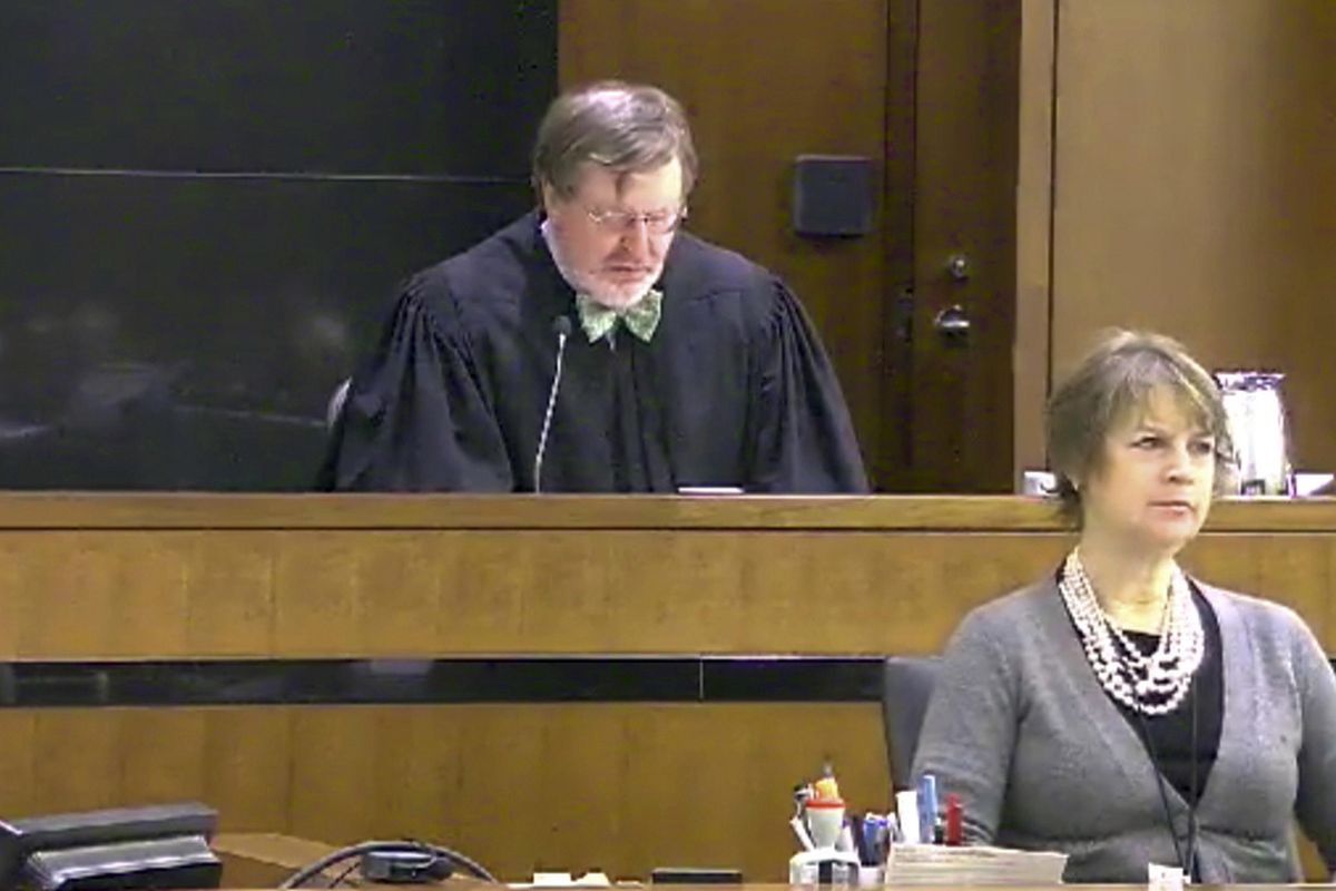 This March 12, 2013, file still image taken from United States Courts shows Judge James Robart listening to a case at Seattle Courthouse in Seattle. Robart has granted an extension to the Justice Department in a lawsuit alleging that President Donald Trump