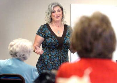 
Kathy Bryant, with Keller Williams Realty, teaches a class of senior citizens how to simplify their homes at the Corbin Community Center in Spokane. Bryant said it is important to work through the emotions that come up as they prepare to change living spaces. 
 (Photos by JOE BARRENTINE / The Spokesman-Review)
