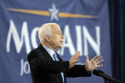 
Sen. John McCain speaks at Carnegie Mellon University in Pittsburgh on Tuesday. Associated Press
 (Associated Press / The Spokesman-Review)