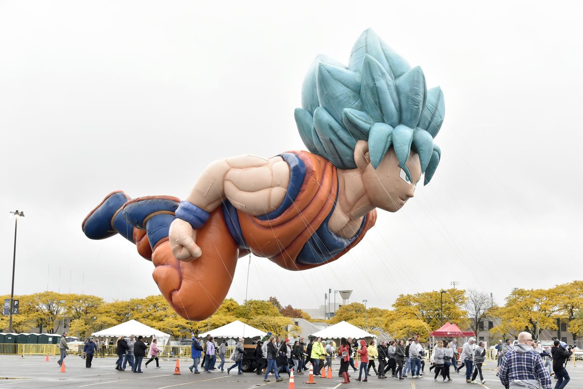 Goku from “Dragon Ball Super: Broly” at Macy’s Balloonfest Test Flight for the 2018 Macy’s Thanksgiving Day Parade on Nov. 3, 2018, in New York City.  (Eugene Gologursky)