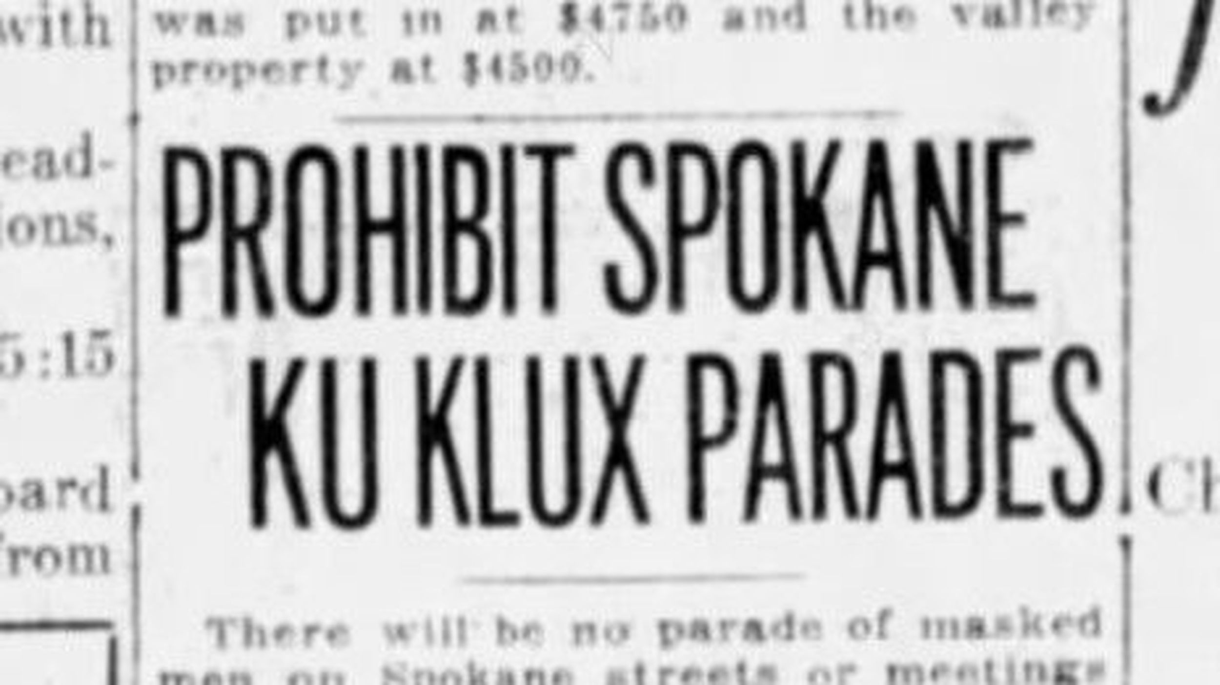 100 years ago in Spokane: The city banned a KKK parade, and