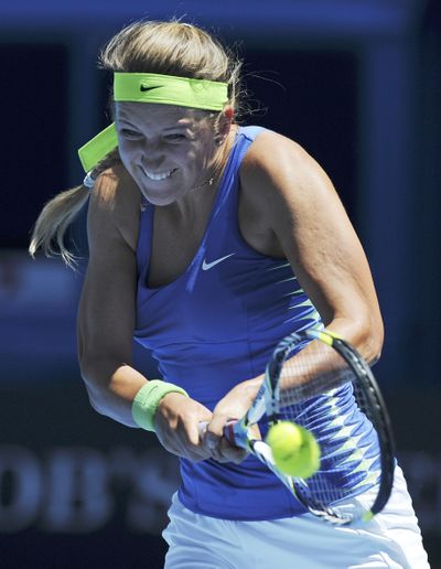 Victoria Azarenka of Belarus took just 67 minutes to win her first-round singles match at the Australian Open. (Associated Press)