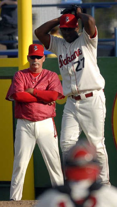 
Indians pitching coach Keith Comstock is one-up on Bonds. 
 (File / The Spokesman-Review)