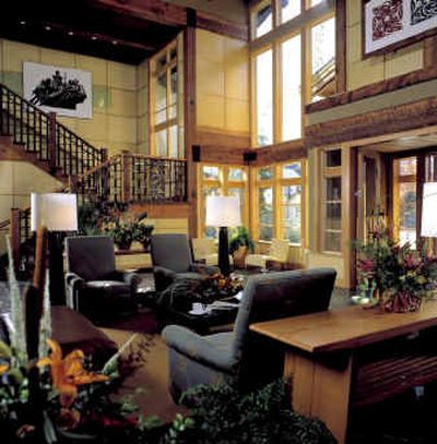 
The lobby of the Willows Lodge in Woodinville, Wash., reflects the Northwest-style lodge look of the entire hotel. 
 (Photo courtesy of the Willows Lodge / The Spokesman-Review)