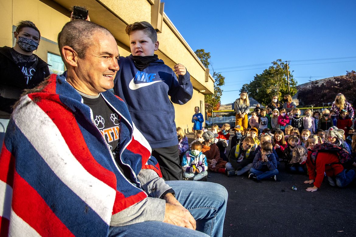 Up on the rooftop Asotin principal sleeps atop school after buzz cut