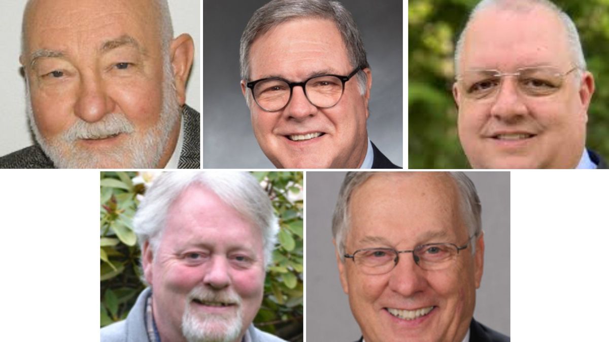 Lt. governor candidates, clockwise from upper left: Patrick Harman, Denny Heck, Bob Hagglund, David Griffin, Dan Matthews.  