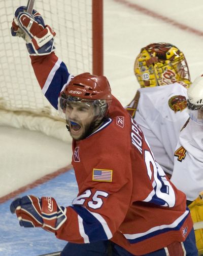 The Spokane Chiefs, Memorial Cup champions last May, return a solid group of players for the 2008-09 season, including left wing Levko Koper.  (Associated Press / The Spokesman-Review)