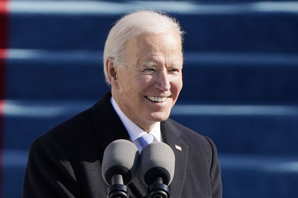 President Joe Biden speaks Wednesday during the 59th Presidential Inauguration.  (Patrick Semansky/Associated Press)