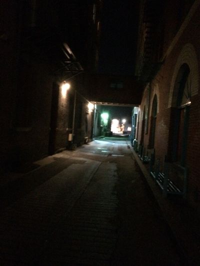 A downtown alley.