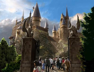 In this artist illustration provided by Universal Studios, Hogwarts Castle is seen as part of the “The Wizarding World of Harry Potter” ride.  (Associated Press / The Spokesman-Review)