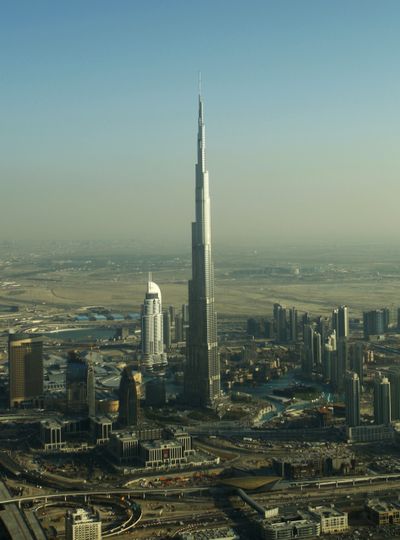 Burj Dubai, seen Sunday, is the world’s tallest building, though its developers haven’t disclosed its exact height.  (Associated Press)