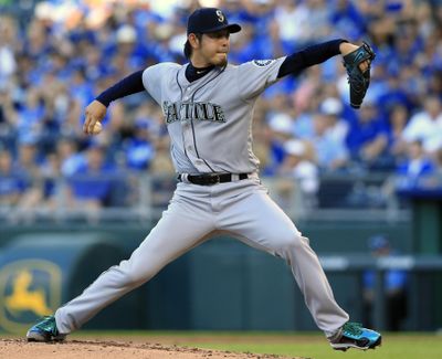 Seattle Mariners starter Hisashi Iwakuma pitched into the seventh inning, allowing one run and five hits. (Orlin Wagner / Associated Press)