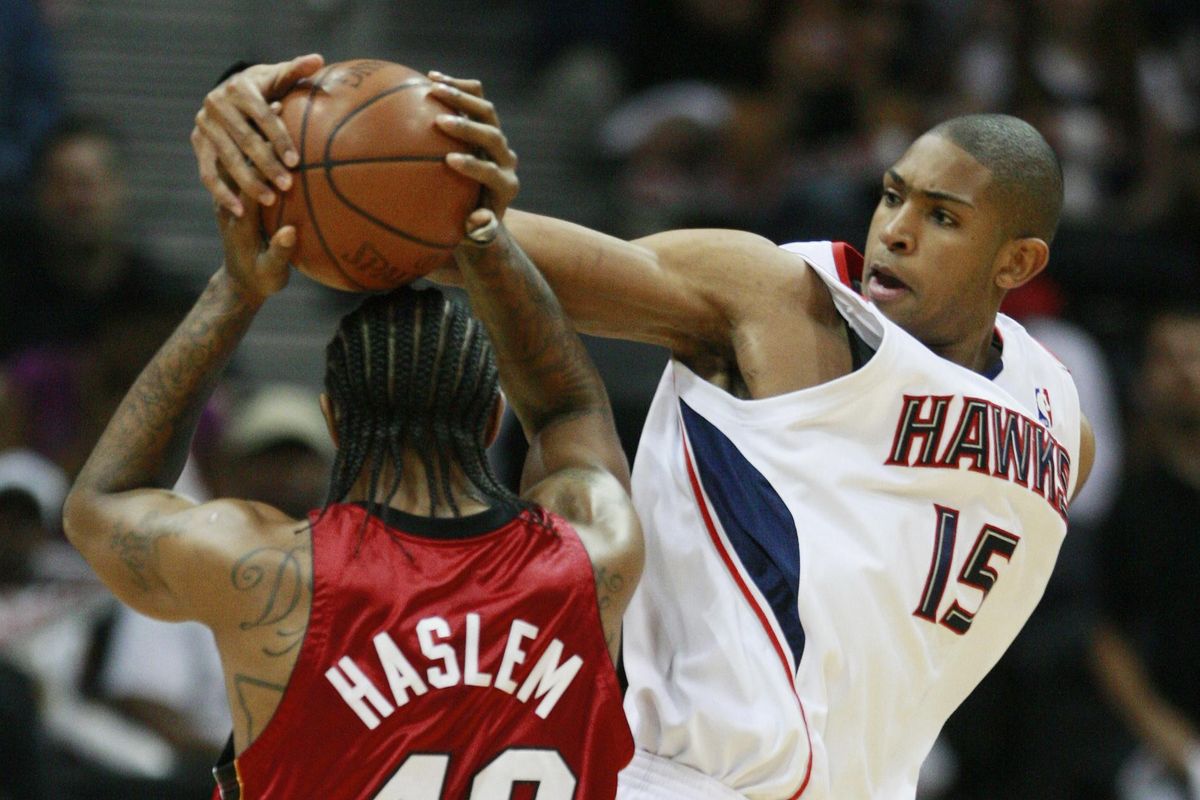 Al Horford, right, is heading from Atlanta to Boston, where the Celtics are becoming a popular choice to challenge for the Eastern Conference championship. (John bazemore / Associated Press)