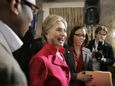 
Sen. Hillary Rodham Clinton greets supporters Wednesday in Washington.
 (The Spokesman-Review)