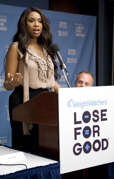 Actress Jennifer Hudson, a company spokesperson, addresses a 2011 gathering in Washington, D.C., to launch the Weight Watchers Lose for Good campaign. (Associated Press)