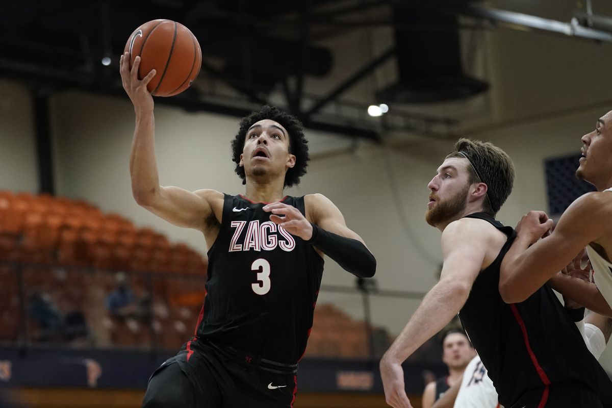 Gonzaga guard Andrew Nembhard is averaging 8.9 points per game to rank fifth on the team and leads the top-ranked Bulldogs with 82 assists.  (Associated Press)