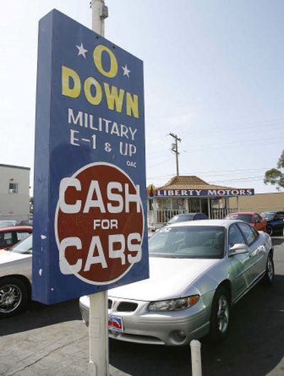 
This used-car lot is one of many businesses in Oceanside that offer credit to Marines from nearby Camp Pendleton Marine Corps Base.
 (Associated Press / The Spokesman-Review)