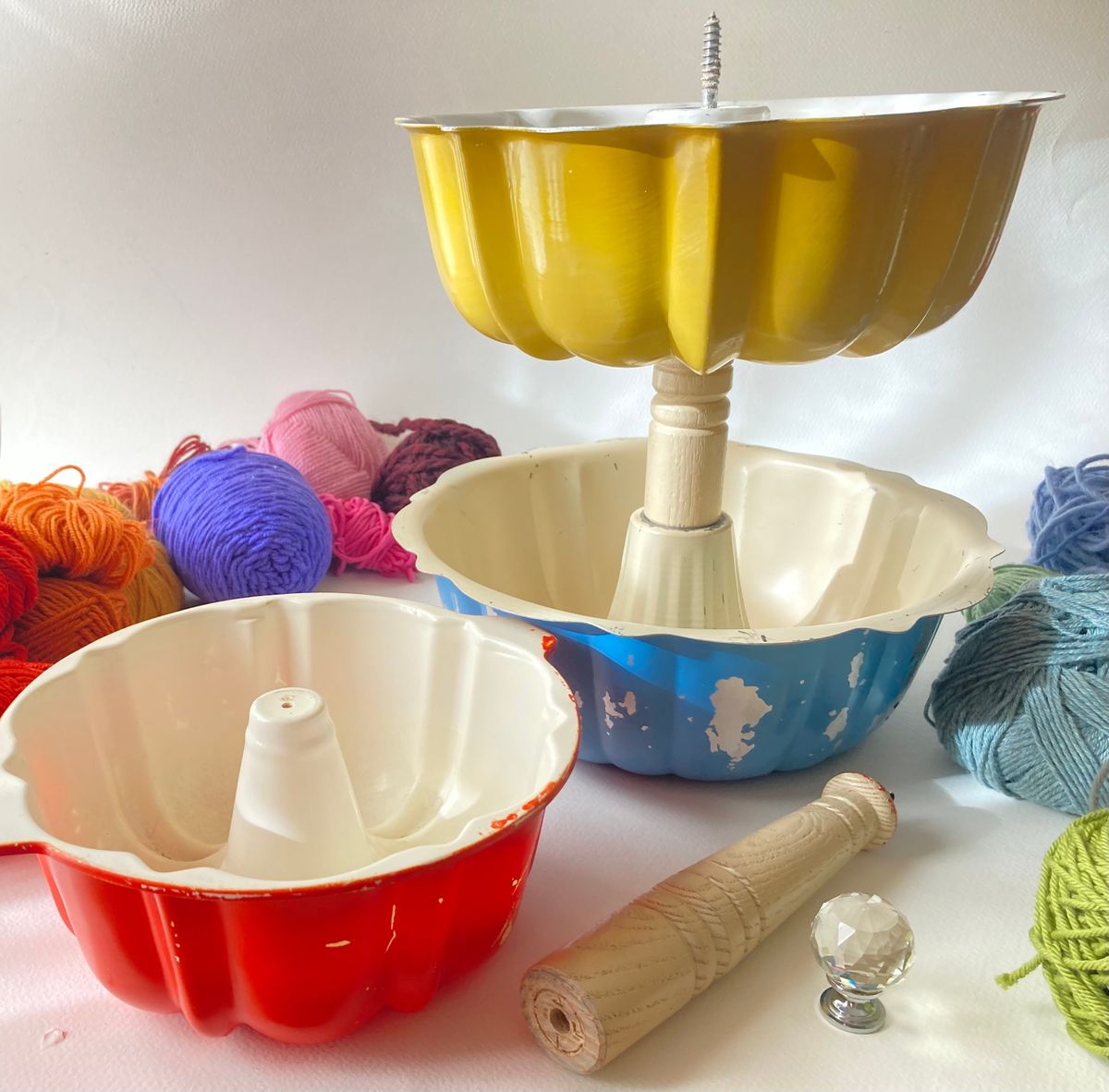 Handmade Stoneware Bundt Pan Repurposed as a Planter