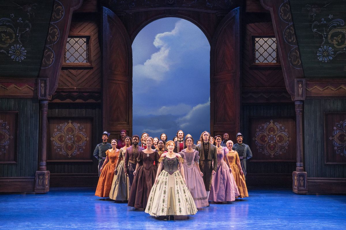 Lauren Nicole Chapman as Anna with the company of “Frozen,” coming to the First Interstate Center for the Arts on Wednesday.  (Courtesy of Matthew Murphy)