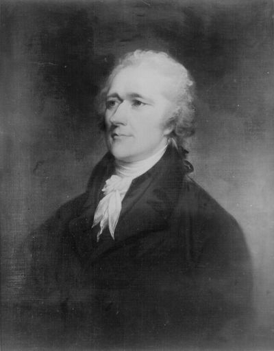 Painting of Alexander Hamilton by John Trumbull.  (National Archives)