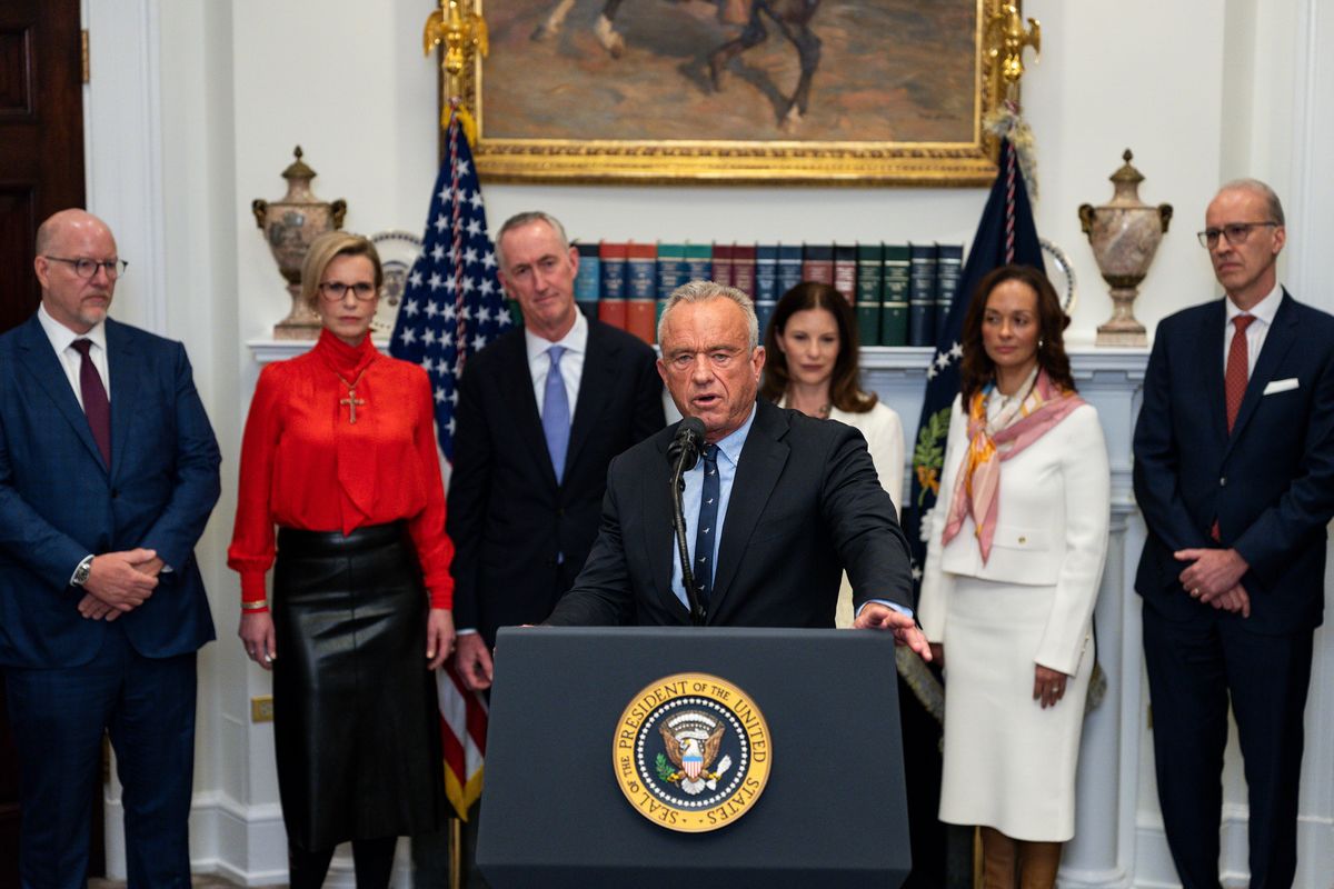 Secretary of Health and Human Services Robert F. Kennedy Jr. delivers remarks during an event on lowering prescription drug costs on Dec. 19 at the White House in Washington, D.C.  (TIERNEY L. CROSS)
