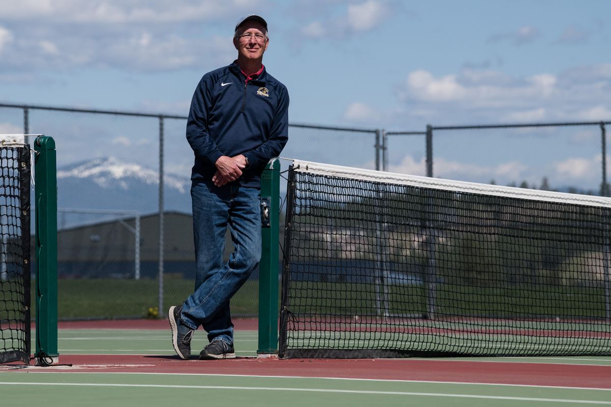 Mead tennis coach Bill Wagstaff poses for a photo on Wednesday  at Mead High School. (Tyler Tjomsland / The Spokesman-Review)