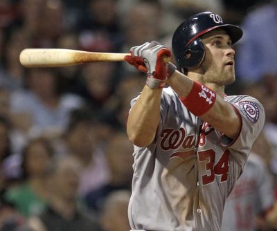 Bryce Harper of the Nationals, just 19 years old, is hitting .274 in his first 56 major league games. (Associated Press)
