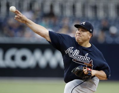 Former Cy Young Award winner Bartolo Colon is 2-8 with the Atlanta Braves this season. (Alex Gallardo / Associated Press)