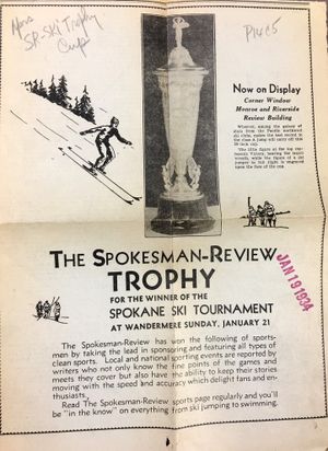 A 1934 Spokesman-Review ad promoting the ski event at Wandermere that year. 