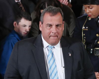 In this Oct. 26, 2017 photo, New Jersey Gov. Chris Christie walks on the stage after President Donald Trump and first lady Melania Trump spoke on combatting drug demand and the opioid crisis in the East Room of the White House in Washington. (Pablo Martinez Monsivais / Associated Press)