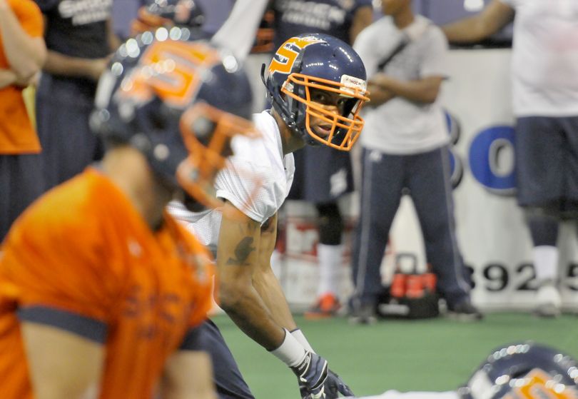 Spokane Shock receiver Adron Tennell, up for multiple AFL awards, led the league in receptions (156) and touchdown catches (49). (Jesse Tinsley)