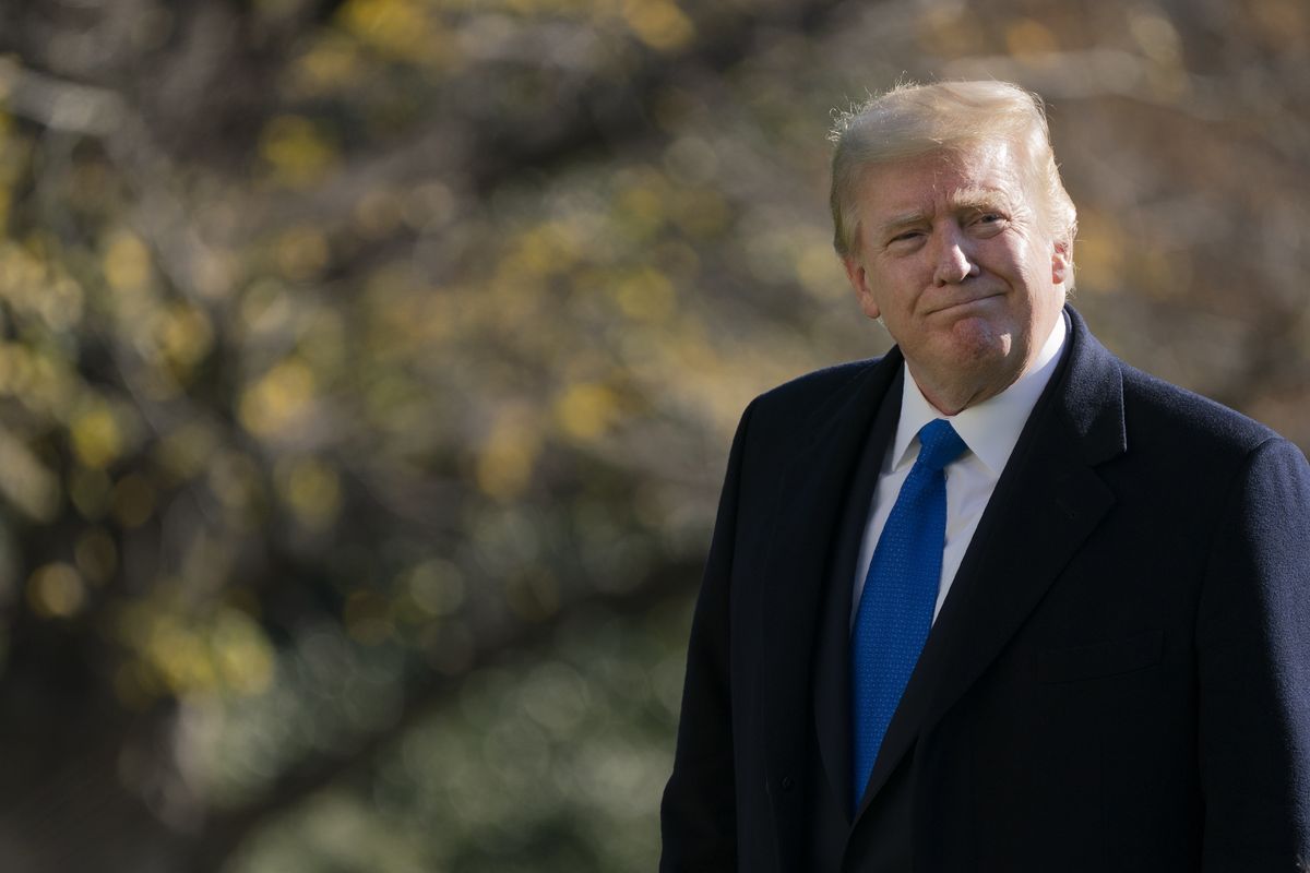In this Nov. 29, 2020, photo, President Donald Trump walks on the South Lawn of the White House in Washington, after stepping off Marine One. Trump has delivered a 46-minute diatribe against the election results that produced a win for Democrat Joe Biden, unspooling one misstatement after another to back his baseless claim that he really won.  (Patrick Semansky)