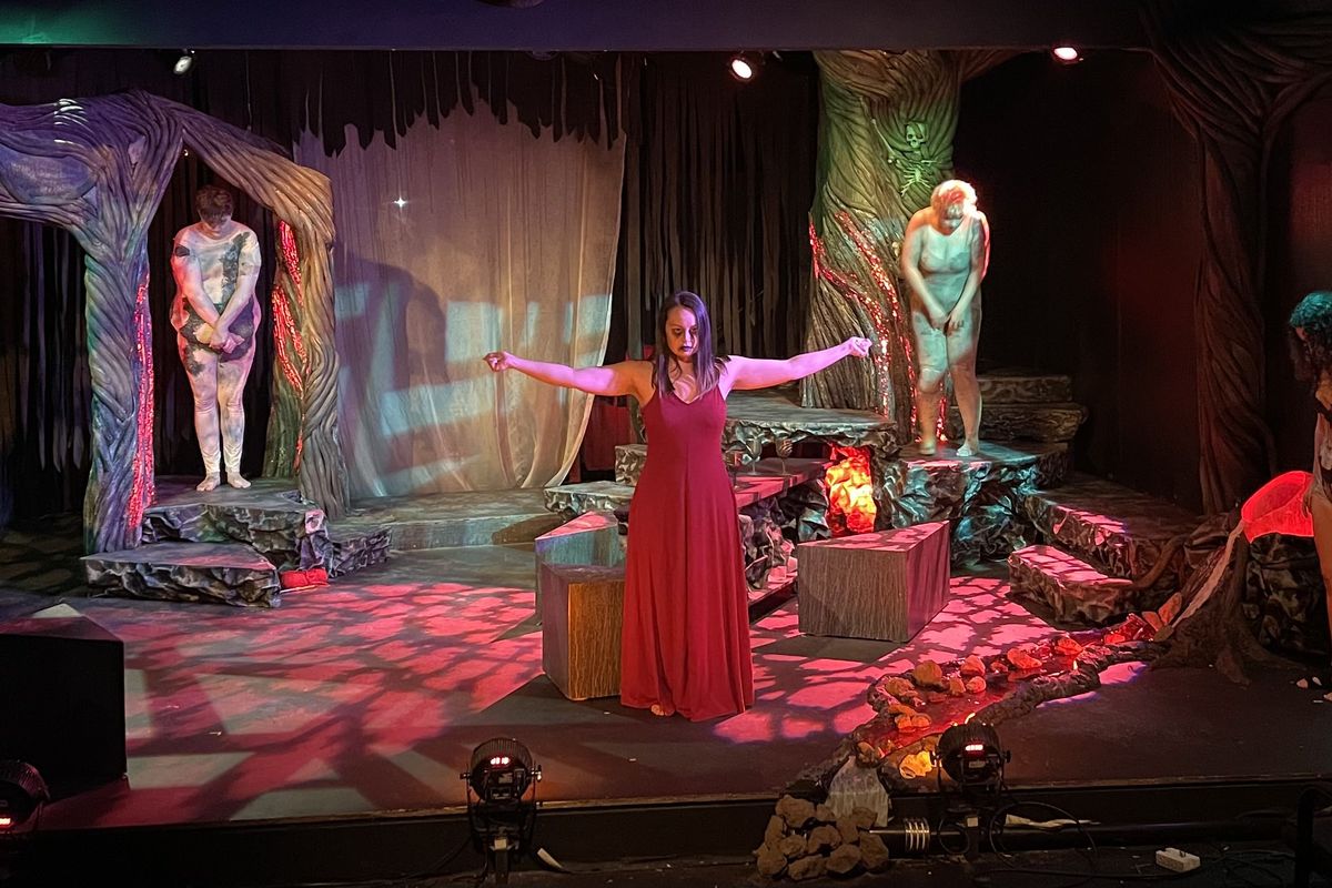 Members of the cast of "Macbeth" rehearse at Stage Left Theater. The production runs through Oct. 27.  (Courtesy of Jeremy Whittington)