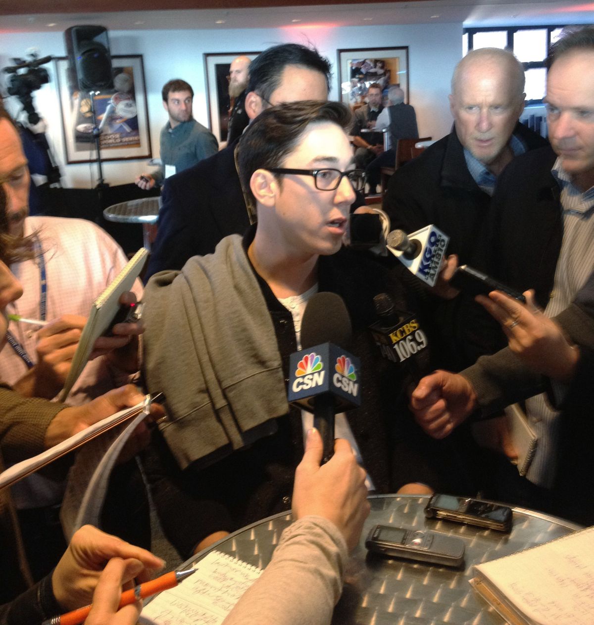 Giants pitcher Tim Lincecum says his new look, including short hair and faux eyeglasses, is more than skin deep. (Associated Press)