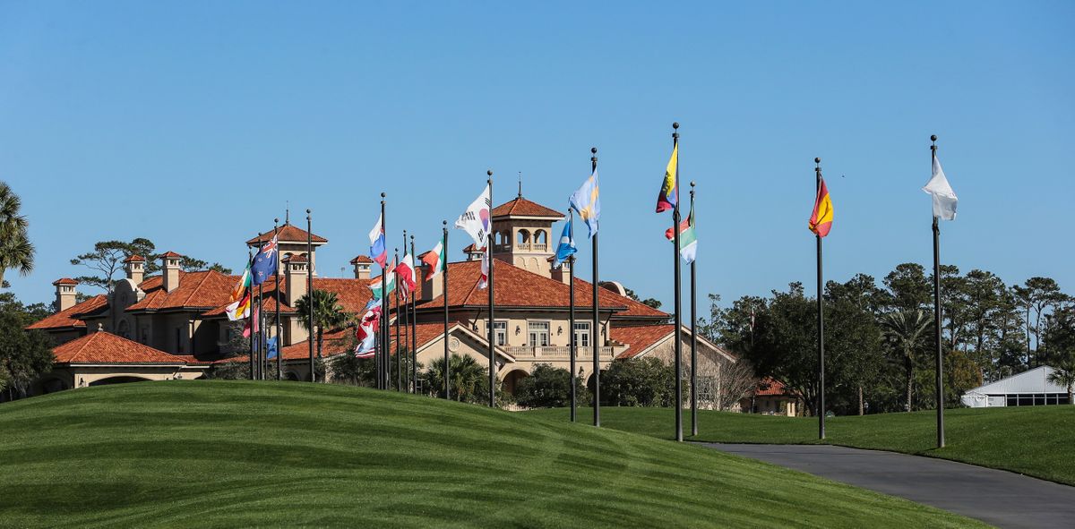 FILE -The clubhouse at TPC Sawgrass during the first round of an NCAA golf tournament on Monday, Feb. 3, 2020 in Ponte Vedra, Fla. The Players Championship offers the richest prize in golf. It has the strongest field among the biggest events.  (Gary McCullough)