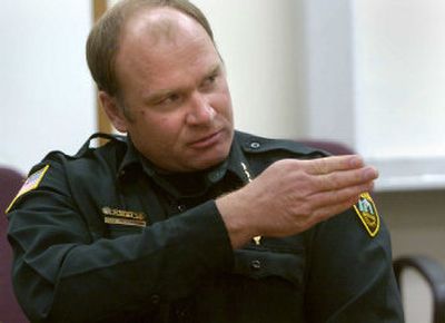 
Spokane County Sheriff Ozzie Knezovich answers questions in the Sheriff's Department after a Wednesday press conference. 
 (Dan Pelle / The Spokesman-Review)