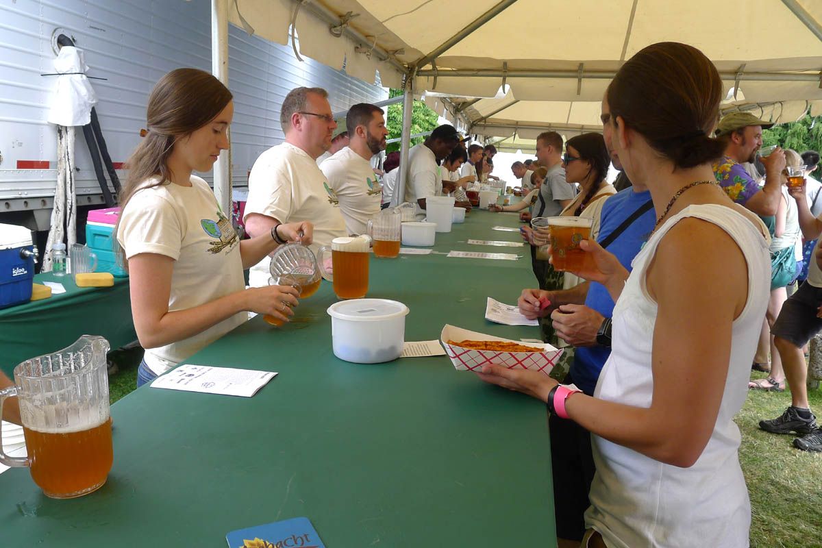 In addition to sampling a number of regional organic beers, visitors to the North American Organic Brewers Festival in Portland were able to learn about sustainability in general. (Pete Dunlop / Down to Earth NW Correspondent)