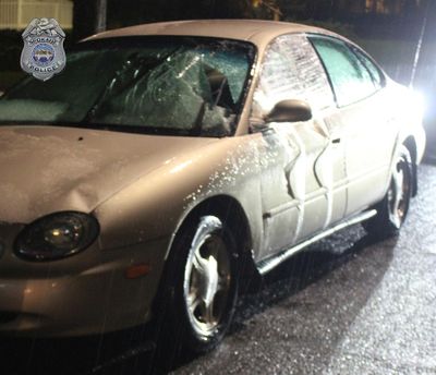 Police have located a 1999 Ford Taurus, pictured here, believed to have been involved in an injury hit and run Thursday. (Spokane Police Department)