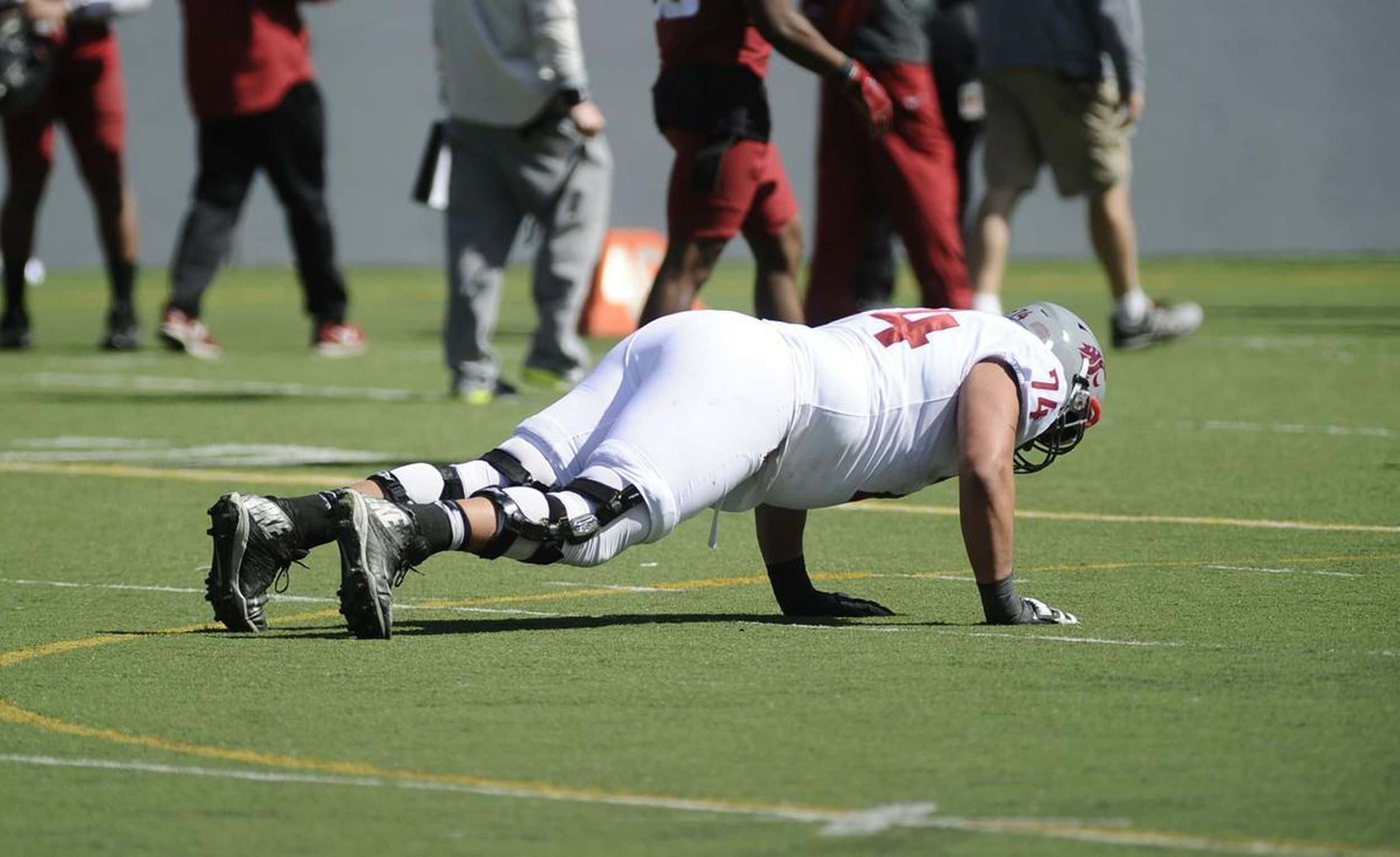 Lacking numbers, Mike Leach keeps firstteam offensive line together