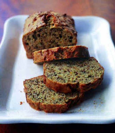 
Zucchini Bread, made with a recipe from The Culinary Institute of America, gets extra flavor from the orange zest added to the batter. 
 (Associated Press / The Spokesman-Review)