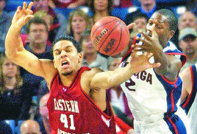 
Derek Risper, front, has seen less playing time in Big Sky games. 
 (Dan Pelle / The Spokesman-Review)