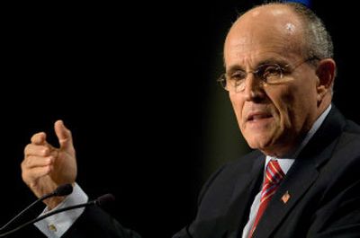 
 Rudy Giuliani addresses the Heritage Foundation  on Monday in Washington. 
 (Associated Press / The Spokesman-Review)