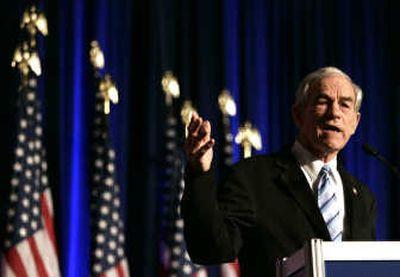 
Rep. Ron Paul, R-Texas,  addresses the Conservative Political Action Conference on  Feb. 7 in Washington, D.C. Associated Press
 (Associated Press / The Spokesman-Review)