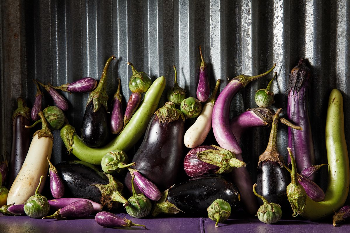 Eggplant comes in many colors and sizes. Most of us routinely come across the large, dark purple globe eggplants and longer Asian varieties.  (Tom McCorkle/For the Washington Post)